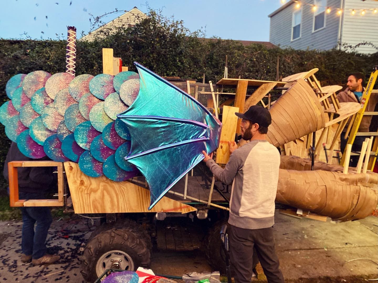 building a KDP float for the 2022 Mardi Gras parade